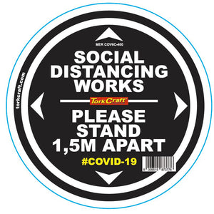 DOUBLE BLACK 1.5M APART - 400MM ROUND SOCIAL DISTANCING GRAPHIC