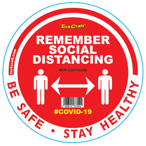 REMEMBER RED - 300MM ROUND SOCIAL DISTANCING GRAPHIC