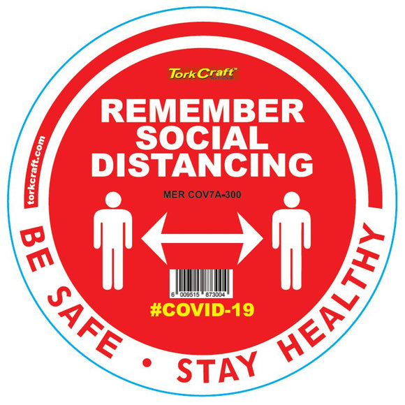 REMEMBER RED - 300MM ROUND SOCIAL DISTANCING GRAPHIC