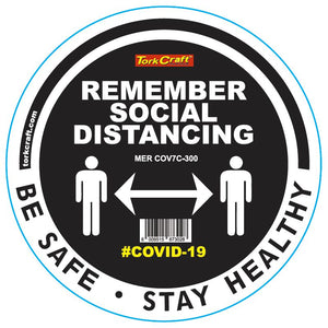 REMEMBER BLACK - 300MM ROUND SOCIAL DISTANCING GRAPHIC