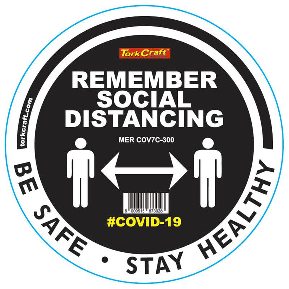 REMEMBER BLACK - 300MM ROUND SOCIAL DISTANCING GRAPHIC