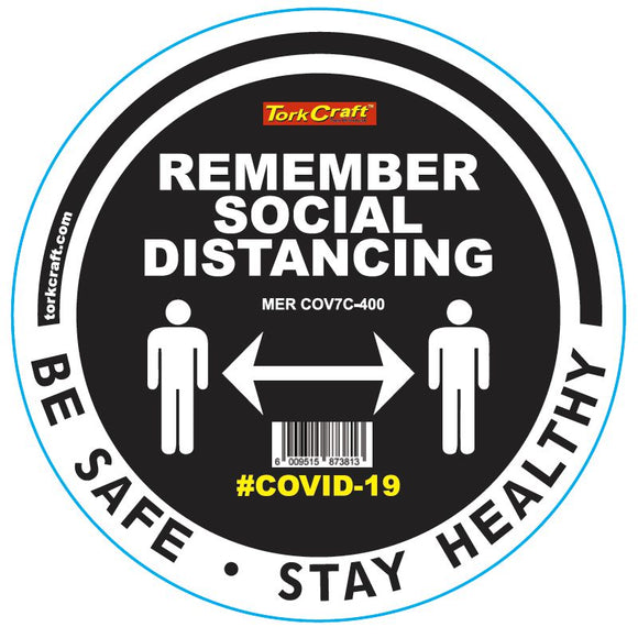 REMEMBER BLACK - 400MM ROUND SOCIAL DISTANCING GRAPHIC