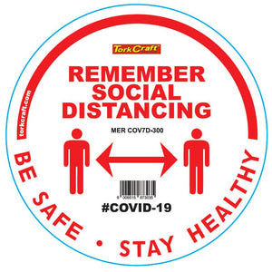 REMEMBER WHITE - 300MM ROUND SOCIAL DISTANCING GRAPHIC