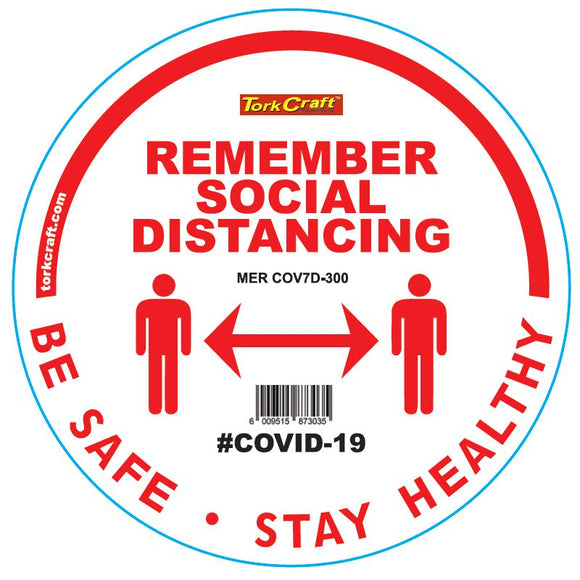REMEMBER WHITE - 300MM ROUND SOCIAL DISTANCING GRAPHIC