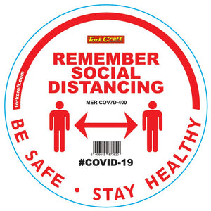 REMEMBER WHITE - 400MM ROUND SOCIAL DISTANCING GRAPHIC