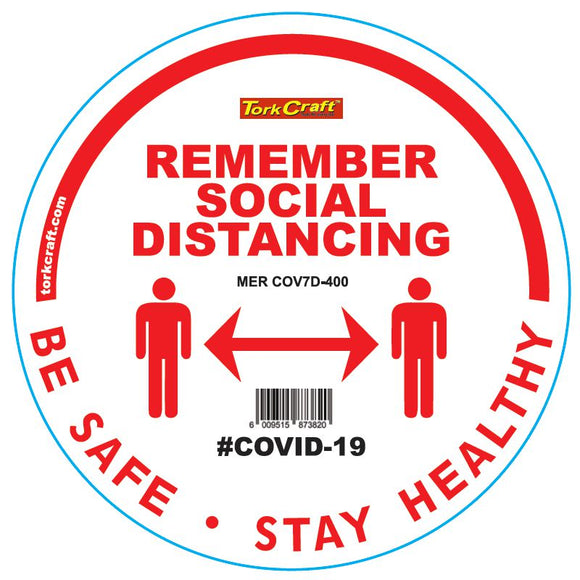 REMEMBER WHITE - 400MM ROUND SOCIAL DISTANCING GRAPHIC