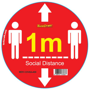 RED 1M DBL ARROW - 400MM ROUND SOCIAL DISTANCING GRAPHIC