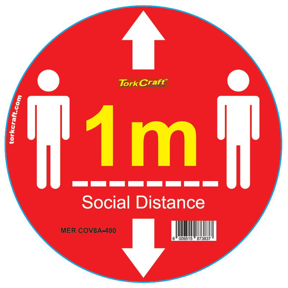 RED 1M DBL ARROW - 400MM ROUND SOCIAL DISTANCING GRAPHIC