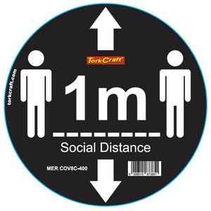 BLACK 1M DBL ARROW - 300MM ROUND SOCIAL DISTANCING GRAPHIC