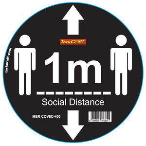 BLACK 1M DBL ARROW - 400MM ROUND SOCIAL DISTANCING GRAPHIC