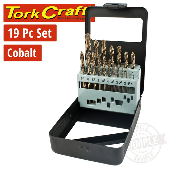 DRILL BIT SET COBALT 19PCE 1- 10MM