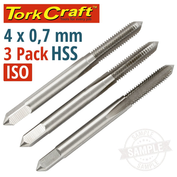 TAPS HSS 4X0.7MM ISO 3/PACK