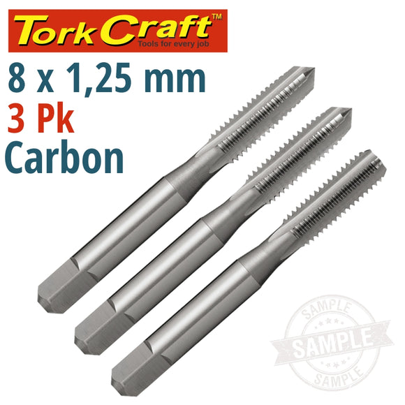 TAPS CARB.STEEL 8X1.25MM 3/PK