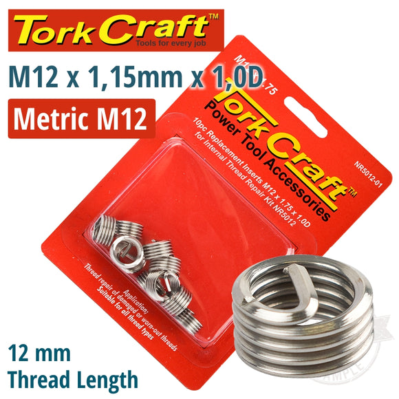 THREAD REPAIR KIT M12 X 1.75 X 1.0D REPL. INSERTS FOR NR5012