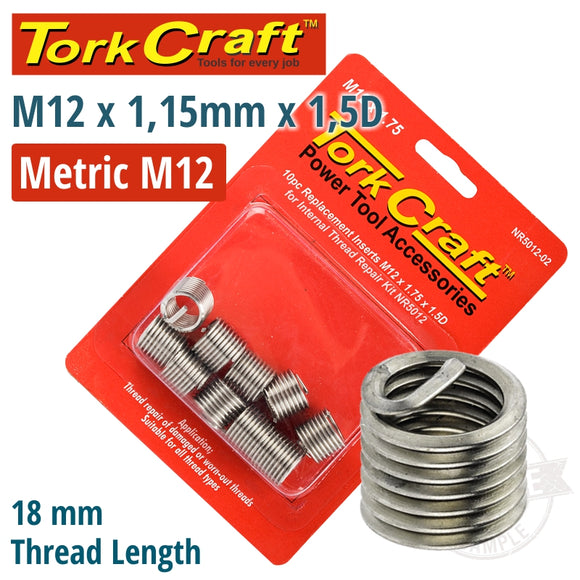 THREAD REPAIR KIT M12 X 1.75 X 1.5D REPL. INSERTS FOR NR5012