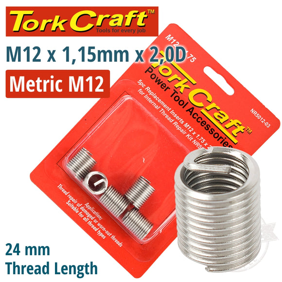 THREAD REPAIR KIT M12 X 1.75 X 2.0D REPL. INSERTS FOR NR5012