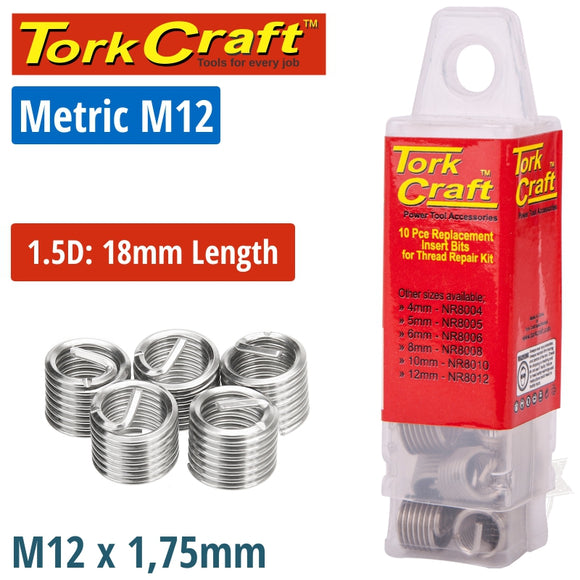 THREAD REPAIR KIT M12 X 1.5D REPLACEMENT INSERTS 5PCE