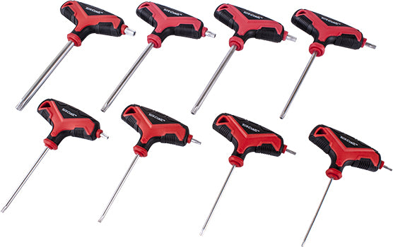 8PC TORX T-HANDLE WRENCH SET SIZES: T10-T15-T20-T25-T30-T40-T45-T50