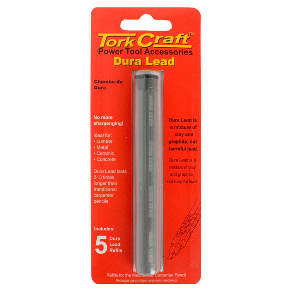 CARPENTERS PENCIL DURA LEAD REFILL 5PC BLACK