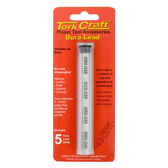 CARPENTERS PENCIL DURA LEAD REFILL 5PC WHITE