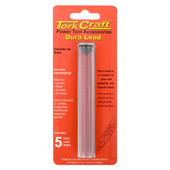 CARPENTERS PENCIL DURA LEAD REFILL 5PC RED