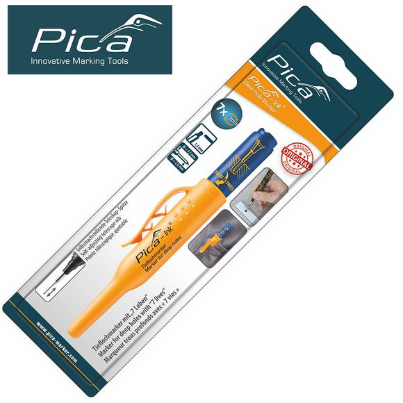 PICA INK MARKER FOR DEEP HOLES BLUE