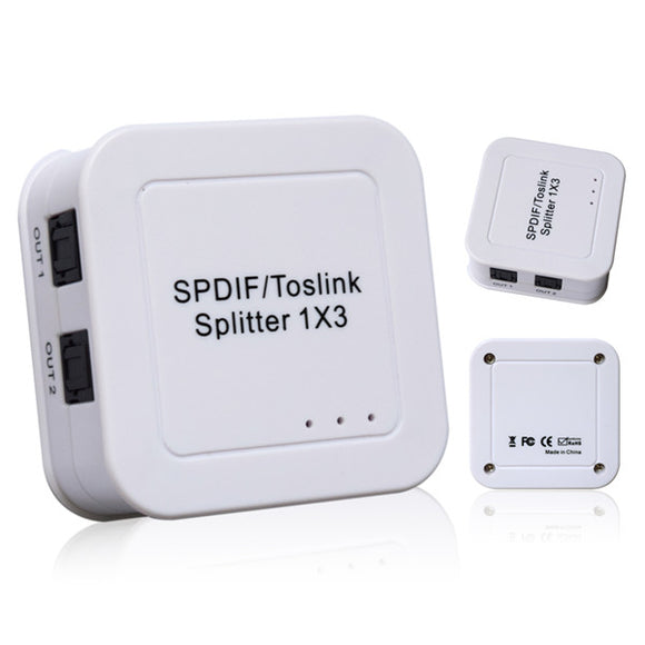 SPDIF/TOSLINK Digital Optical Audio Splitter 1x3(1 In 3 Out)