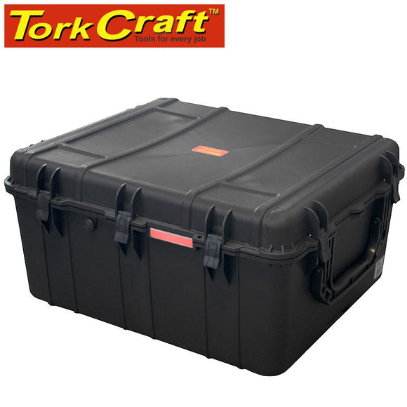 PLASTIC CASE 847 X 722 X 432MM OD WHEELS WITH FOAM BLACK CASE WATER &