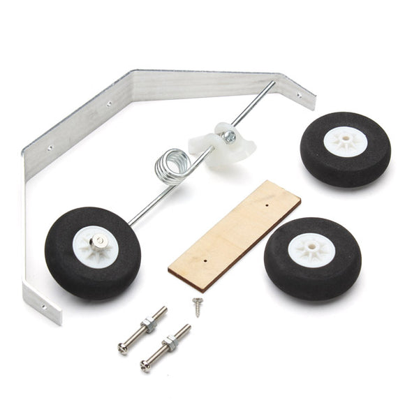 Aluminum Alloy Taildragger Tricycle Landing Gear w/Steel Ring Tail Wheel for RC Glider Airplane