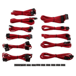 corsair CP-8920152 Red premium individually sleeved flexible paracorded modular cable Pro kit with 9x cable combs