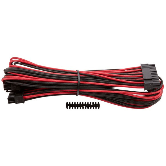 Corsair CP-8920162 Red+blacK premium individually sleeved flexible paracorded cable with cable comb - 24pin ATX , 610mm with 1 connector - for RMX series ; RMi series, SF series