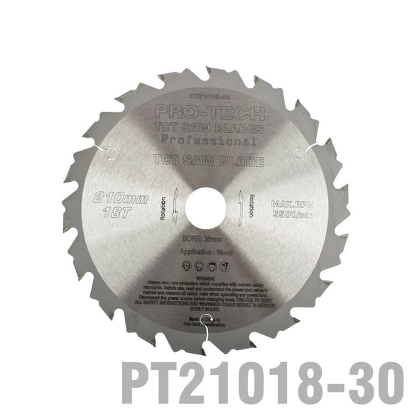 SAW BLADE TCT 210X2.4X30X18T WOOD PROF. PRO-TECH FES. TS75