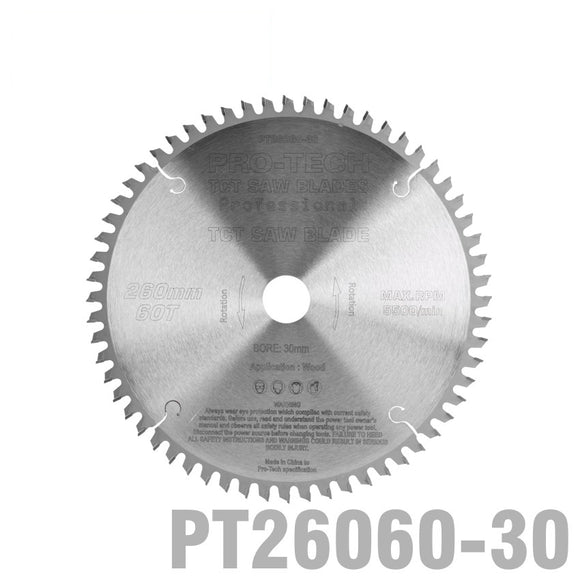 SAW BLADE TCT 260X2.5X30X60T WOOD PROF. PRO-TECH FES. KAPEX