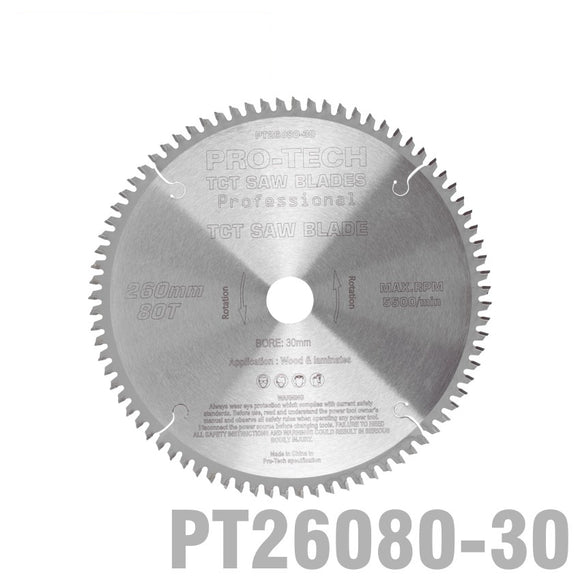 SAW BLADE TCT 260X2.5X30X80T WOOD PROF. PRO-TECH FES. KAPEX