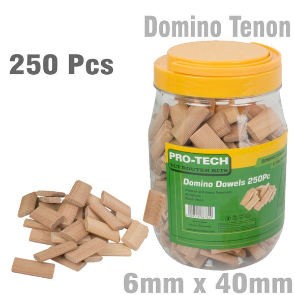 DOMINO TENON 6X40MM 250PC JAR BEECH WOOD