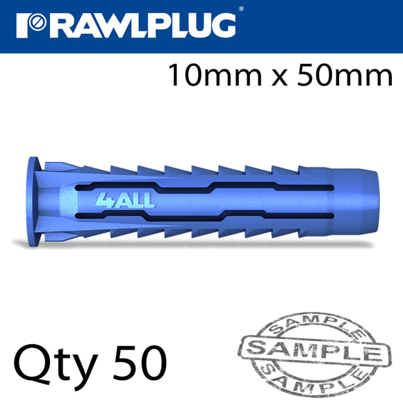 UNIVERSAL NYLON PLUG X10MMX50MM X50-BOX