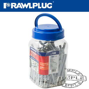 HAMMER-IN FIXING 8X80MM CYL HEAD WITH SCREWS X100 PER JAR