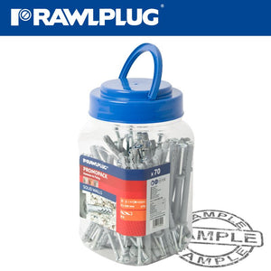 HAMMER-IN FIXING 8X100MM CYL HEAD WITH SCREWS X70 PER JAR