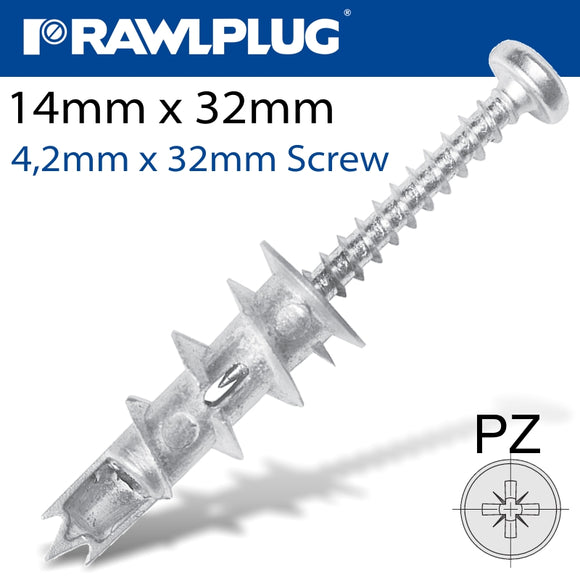 METAL SELF DRILLING FIXING+SCREWS 14MMX32MM X100-BOX