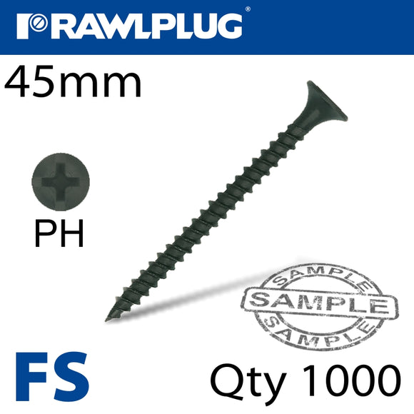 DRYWALL SCREW FINE THREAD 3.5MMX45MM X500-BOX