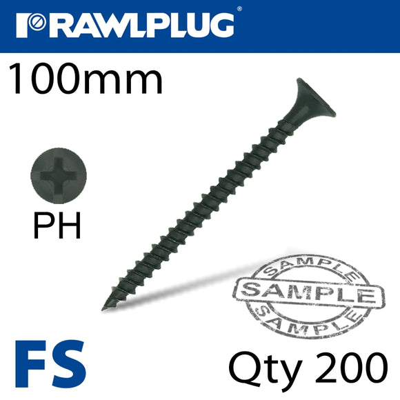 DRYWALL SCREW FINE THREAD 4.8MMX100MM X200-BOX