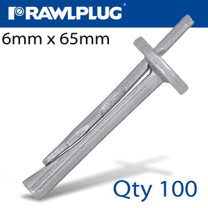 CEILING WEDGE ANCHOR 6X65MM X100 -BOX