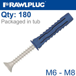 4ALL ASSORTED PLUGS M6 M8 & SCREWS TUB 180PCS