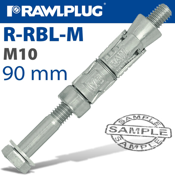 RAWLBOLT M10X90X25MM X50-BOX (16MM HOLE)