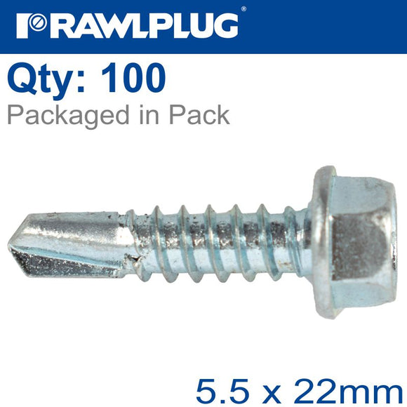 SELF DRILLING SCREWS 5,5X22MM, 100PCS