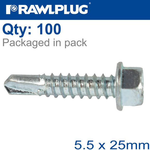 SELF DRILLING SCREWS 5,5X25MM, 100PCS