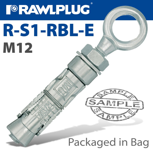 RAWLBOLT SHIELD ANCHOR EYEBOLT M12X70MM 2 PER BAG