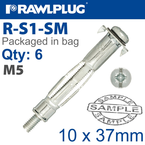 INTERSET CAVITY FIXING M5X37MM X6-BAG