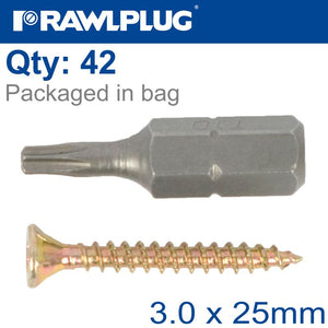 R-TS HARDENED SCREW 3.0X25MM X42 PER BAG