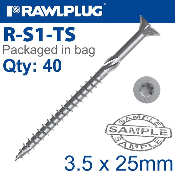 R-TS HARDENED SCREW 3.5X25MM X40 PER BAG